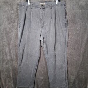 VTG LL Bean Pants Mens 40x30 Straight Fit Gray Made In USA Preppy Casual